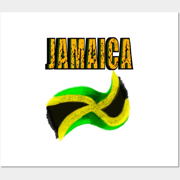 Vintage Reggae Rasta Jamaican flag Jamaica Wall Art by Artonmytee